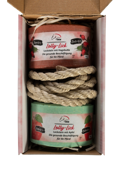 HKM - Leckstein 2er Set -Lolly Lick- inkl. Aufhäng-Seil